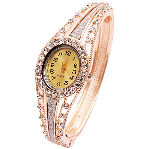 Wrist Watch for Female Pearl Gold Bangle Wrap Watch