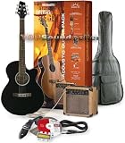 Produkt-Bild: Setangebot-Western Gitarre in Schwarz mit Akustik Verst&auml;rker +++
