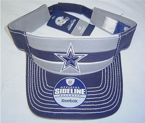 Dallas Cowboys Navy w/ Gray Stripes Official Sideline Adjustable Velcro Back Visor