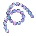 Czech Fire Polish Glass Beads 6mm Round Two Tone Purple/Blue (25)