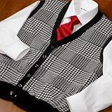 Glen Plaid Cotton Cardigan Vest