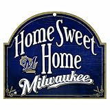 MLB Milwaukee Brewers 11-by-9 Wood "Home Sweet Home" Sign
