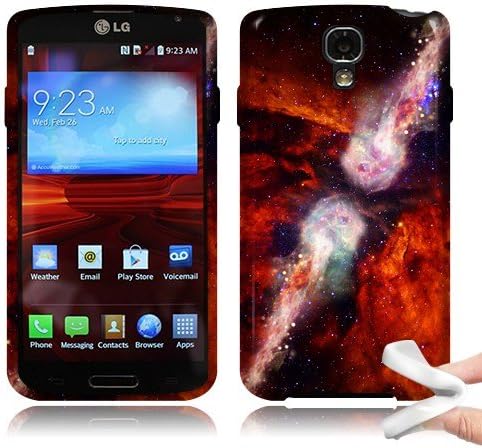 Nextkin LG Volt F90 LS740 Silicone TPU Skin Gel Soft Protector Cover Case - Fireball Red Cosmo Galaxy