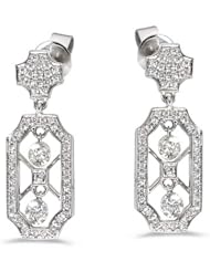 14K White Gold Diamond Dashing Diamonds Earrings