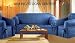 Corduroy Suede Couch / Sofa Cover Slipcover 3pc. set - Navy Blue color
