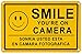 New SMILE YOU'RE ON CAMERA Yellow Business Security Sign CCTV Video Surveillance