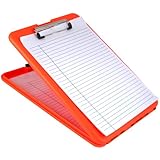 Saunders SlimMate Plastic Storage Clipboard, Letter Size (8.5-Inch x 12-Inch), Bright Orange (00579)