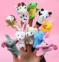 10 Animal Finger Puppets _Family Pack_(Size: 6.5cm to 9cm) with Special Edition Finger Puppet Bag.