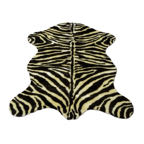 Zebra Ivory Brown Stripe  Zebra Collection  Faux Fur Rug  5 foot X 7 foot