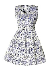 Floral Print Spring Summer Jacquard Party Dress 
