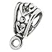 1 pc .925 Sterling Silver Heart Bail Clasp Pendant Connector/Findings/Antique