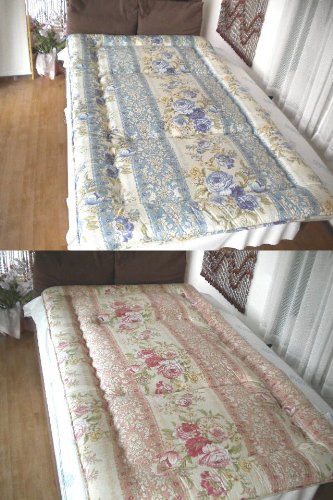 防ダニ、抗菌防臭綿仕様の羊毛混固綿敷ふとん　【ディザイア】セミダブルロング【１２０ｘ２１０㎝】【ＢＬ】(ブルー) 安心安全の日本製！＊別ページにて、同柄の掛ふとんも取り扱っております。