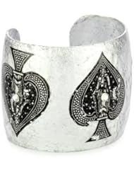 ÉVOCATEUR "Casino Royale" Ace of Spades Silver Cuff Bracelet