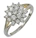 Silver Cz Set Cluster Ring