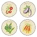 4 Dinner Plates Le Cadeaux Melamine Breakproof Verdura Pattern
