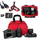 Vangoddy designed RED Medium DSLR & SLR HD Digital Camera Bag, Mythra Collection Sling For all Nikon SLR Entry Level or Professional Cameras with room for all Nikon accessories (D7000, D5100, D5000, D3100, D3000, D700, D90, D60, D40, D3S, Nikon 1 J1, DX-F