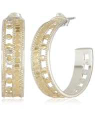 Anna Beck Designs "Lombok" 18k Gold-Plated Open Dot Hoop Earrings
