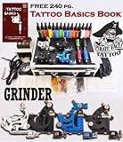 GRINDER Tattoo Kit 4 Machine Guns Power Supplies / 15 INK / LCD Power Supply / 50 Needles / PLUS Accessories