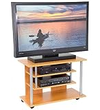 Wood TV Cart with Hanging Storage Shelves [NAN-TV-2046-GG]