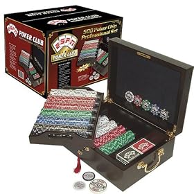 ESPN 500-Piece Mahogany Finish Wood Case Set