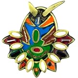 Colorful Tribal Mask Pin Brooch