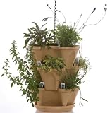 Mini-Garden Stacker- Stackable/Hangable All Season Planter- Indoor/Outdoor Stacking Flower Pot- Great Gardening Gift Idea For A Gardener - Color: Tuscany