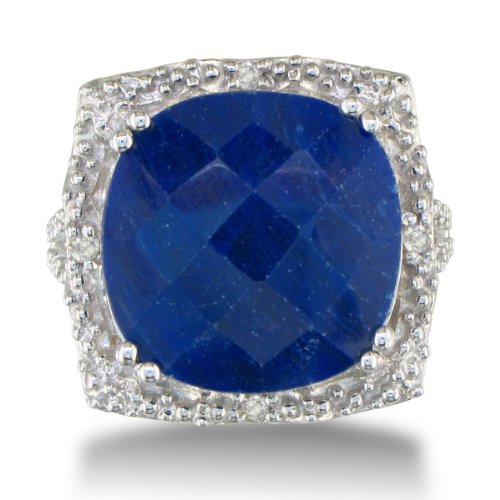 15ct Sapphire Rough Cut Diamond Ring Set in Sterling Silver 15ct Sapphire Rough Cut Diamond Ring Set in Sterling Silver