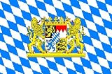 Flagge Bayern mit Loewen und Wappen 90*150 cm