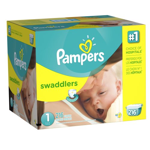 Pampers Swaddlers Diapers Size 1 Economy Pack Plus 216 Count 4* qeoxez
