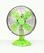 Deco Breeze Colored Metal Fan with Green Flowers Image