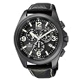 Citizen Promaster Herren-Armbanduhr Cronograph Leder Schwarz AS4035-04E