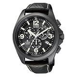 Citizen Promaster Herren-Armbanduhr Cronograph Leder Schwarz AS4035-04Evon "Citizen"