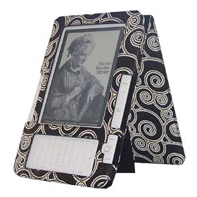 TrendyDigital EasyRead Platform or Flip Style Kindle Cover (fits Kindle Wireless Reading Device 6" Display, Latest Generation), with handsfree kickstand and Embedded Corner Closure, Laminated Canvas, Black