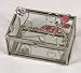 Glass Jewelry Trinket Box with Pink Dragonfly & Rose