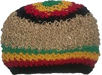 Authentic Soul Wild Hemp Rasta Surfer Beanie Hat. Tan. One Size.