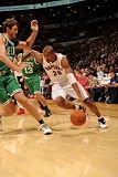 Boston Celtics v Toronto Raptors: Leandro Barbosa and Semih Erden Photographic Poster Print by Ron Turenne, 12x18