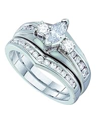 1.00CT DIAMOND BRIDAL SET WITH 0.40CT MARQUISE CENTER