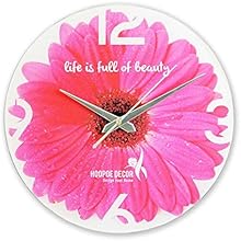 Hoopoe Decor Beautiful Pink Flower Trendy Designer Wall Clock