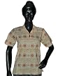 Tops for Women- Tunic Cream Yoga Printed with Collar Neck Cotton Kurti