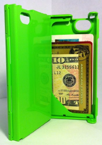 iFunner iTur, iPhone 4 Case,Hard Plastic Durable ID Credit Card Slim Wallet Cases, Holds 4 Credit Card Types, Lime Green