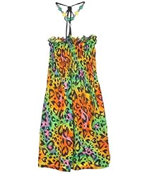 Girls Leopard Print  Polyester/Spandex  Dress With a Bow(s)