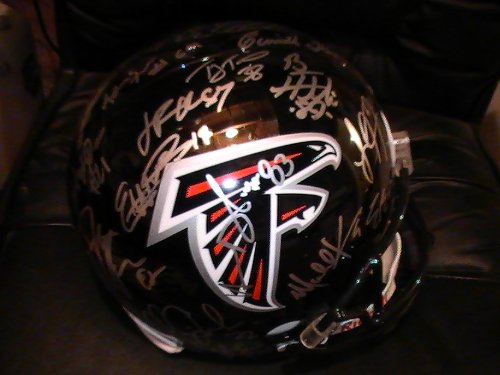 2010-11 ATLANTA FALCONS SIGNED AUTOGRAPHED REPLICA FULL SIZE HELMET RYAN, GONZALEZ, WHITE + W/ HOLOGRAM + COA