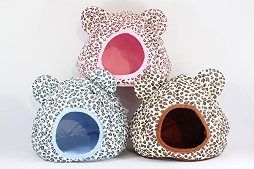 (Blue)Leopard Printed Beds for Hedgehog , Hamster and Other Small Animals. Cotton. Easy to Clean. Machine Washable. Water Washable. Hand-made.HIDE OUT. (Blue)