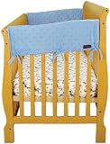 Trend Lab Cribwrap Wide Rail Cover for Crib Sides, Blue Star Velour