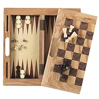 Fat Cat 3-in-1 Wood Game Set , Chess, Checkers and Backgammon