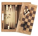 Fat Cat 3-in-1 Wood Game Set , Chess, Checkers and Backgammon
