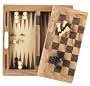 Mainstreet Classics 3-in-1 Wood Game Set , Chess, Checkers and Backgammon