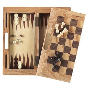 Fat Cat 3-in-1 Wood Game Set , Chess, Checkers and Backgammon by 