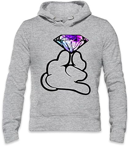 Dope Mickey Hands Diamond Mens Hoodie Small