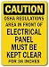 Caution Sign - OSHA Regulations Area In Front Electrical Panel Must Be Kept Clear For 36 Inches - 10 x 14 OSHA Safety Sign